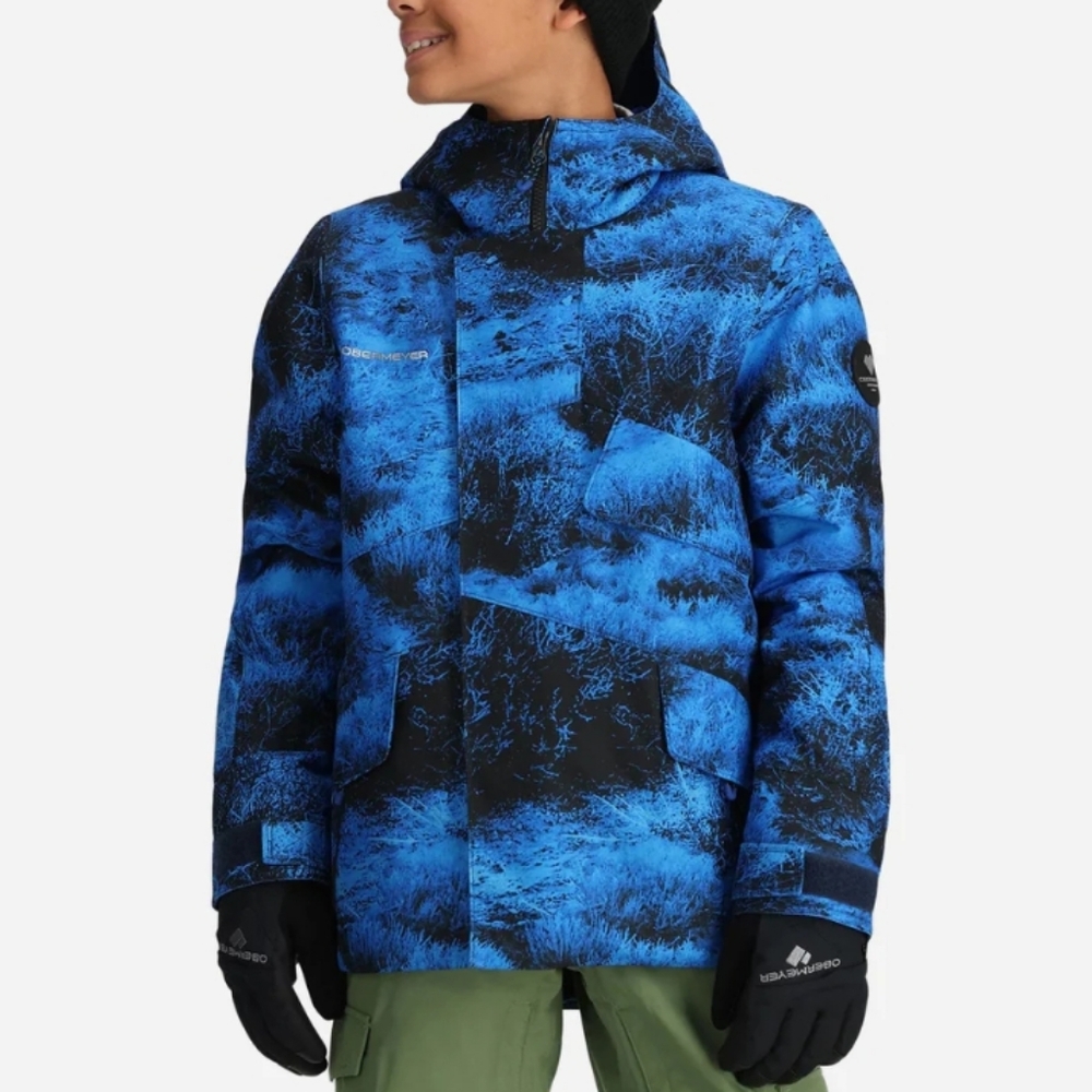 NWT Obermeyer GAGE TEEN LARGE CAMO Blue & Black Jacket